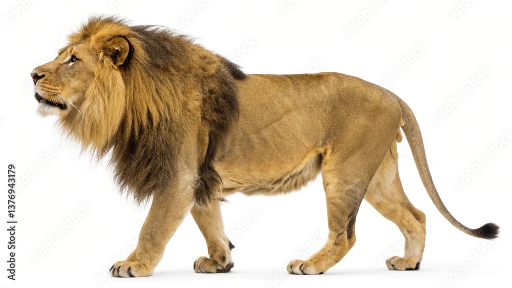 Fototapeta premium west african lion isolated on white background