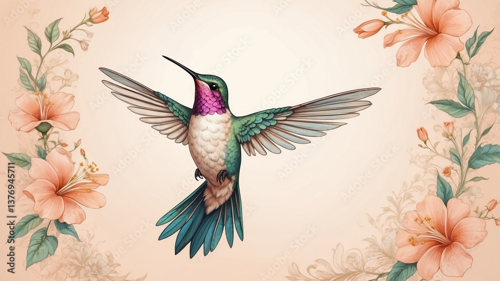 Obraz premium Hummingbird in Bloom