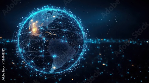 Wallpaper Mural Digital Globe Global Network Technology Communication Cyberspace Business Innovation Information Earth Torontodigital.ca