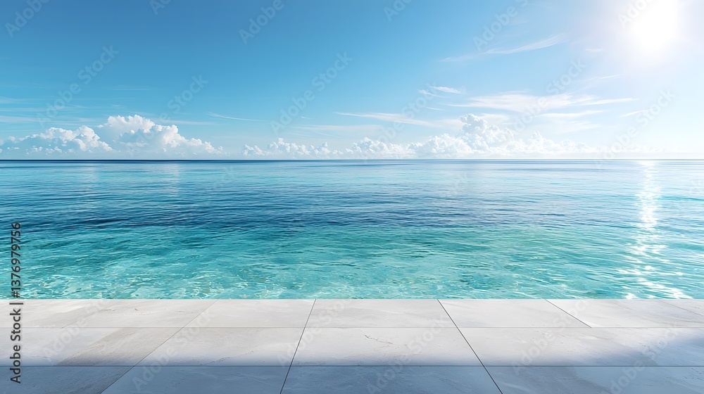 Obraz premium Tropical seaside serenity coastal paradise aerial view calm waters