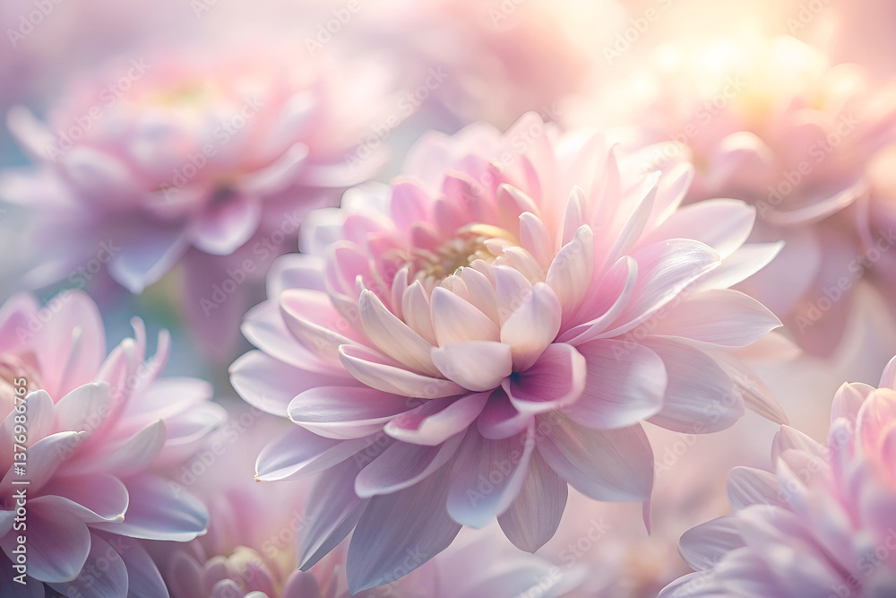 Obraz premium Soft Pink Lotus Flowers in Bloom – Dreamy Floral Macro Photography