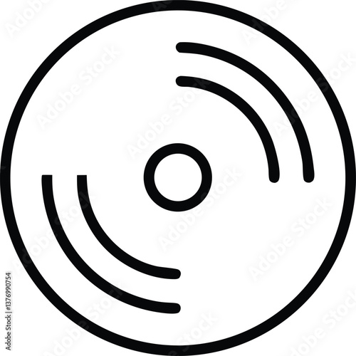 Vinyl plate disc icon. Vinyl record symbol. Vector illustration.