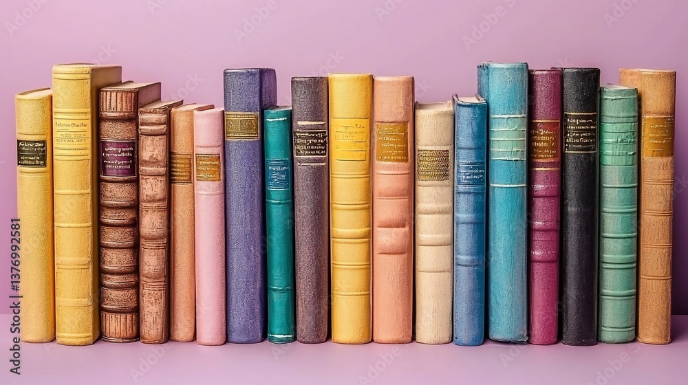 Naklejka premium Colorful Antique Book Collection