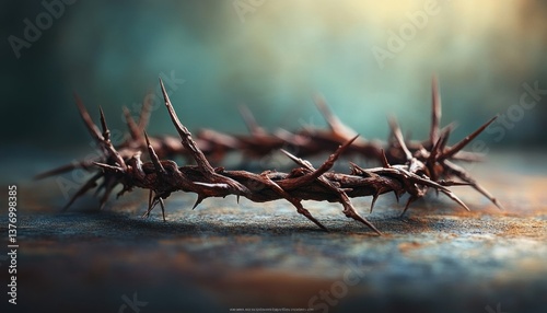 Crown of Thorns Symbolizing Sacrifice and Hope for Christian Good Friday Publications