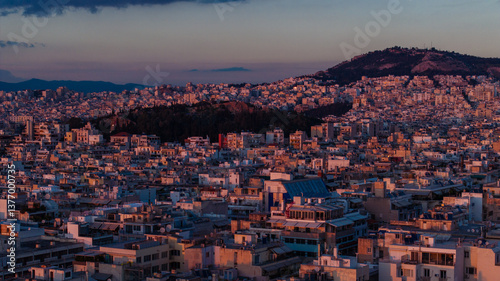 City of Athens at dusk