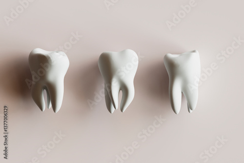 3D render of a molar tooth surrounded by dental tools