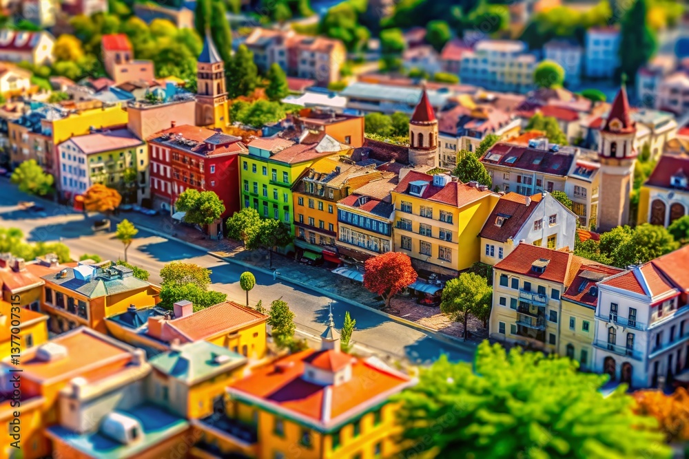 Miniature World: Aerial Cityscape, Tilt-Shift Photography, Google Earth Inspired