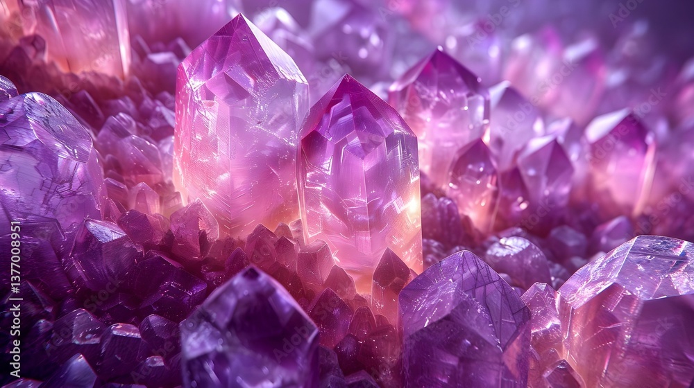 Purple Amethyst Crystal Macro - Close-up Abstract 3D Render Purple Amethyst Crystal Macro - Close-up Abstract 3D Render