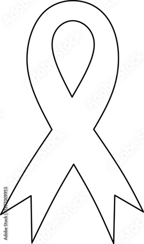 Ribbon cross line vector,ribbon cross outline design vector ,ribbon cross vector illustration 