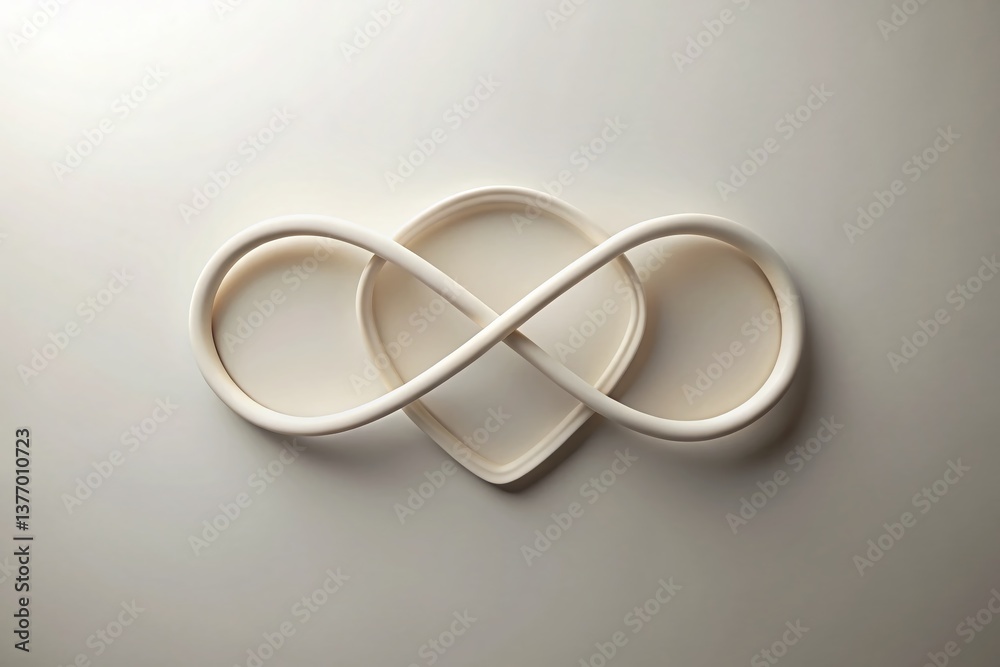 Minimalist Heart Infinity Symbol: Abstract Love and Eternity Stock Photo Minimalist Heart Infinity Symbol: Abstract Love and Eternity Stock Photo