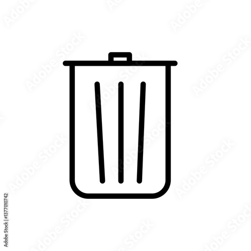 塗りのあるシンプルなゴミ箱のイラスト