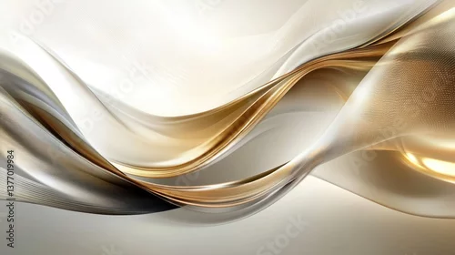 Panel kuchenny z motywem Elegant gold and silver flowing abstract waves