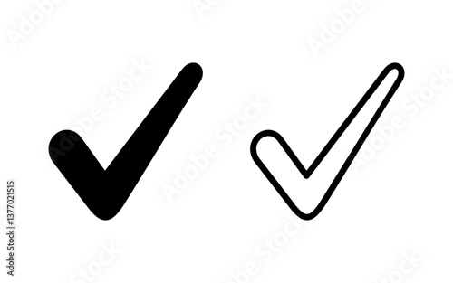 Check mark icon vector illustration. Tick mark sign and symbol