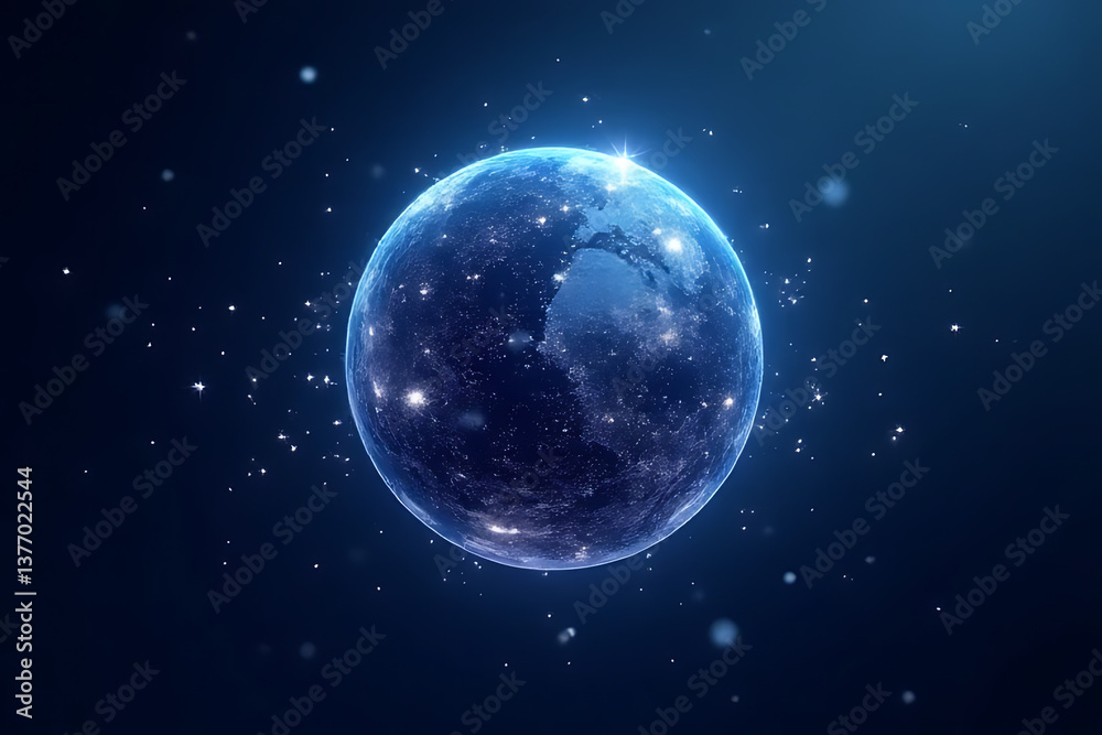 Fototapeta premium Exploring the cosmic wonders of earth from space digital art dark atmosphere aerial view