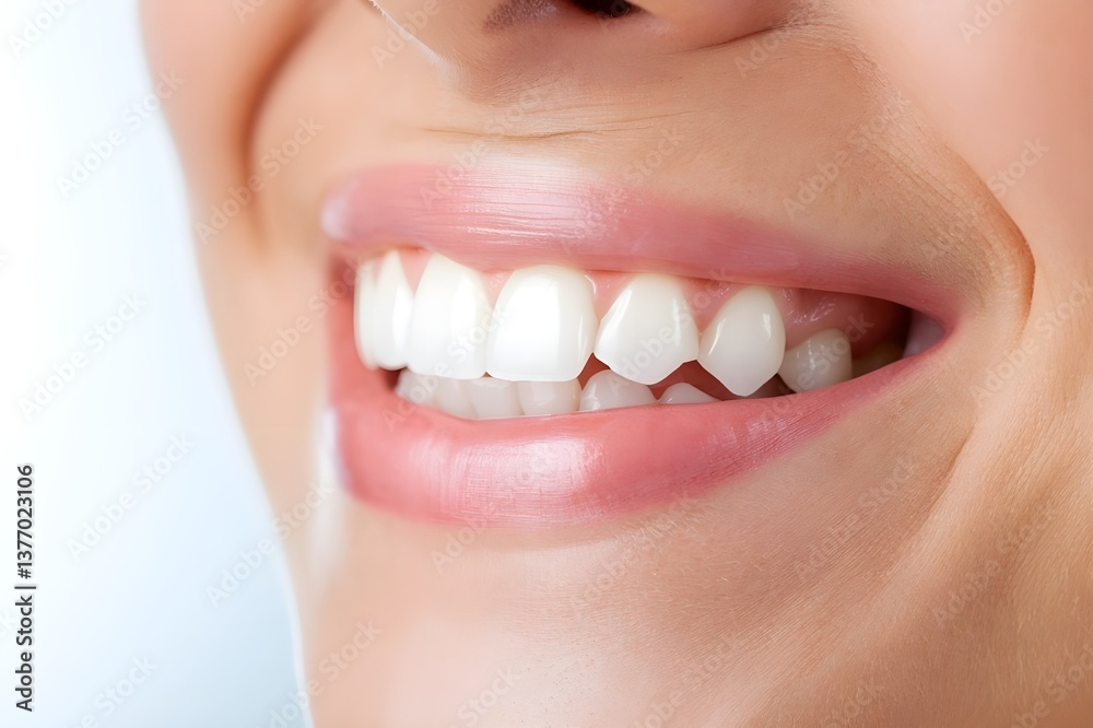Obraz premium A Closeup View of White Teeth and a Radiant Smile.