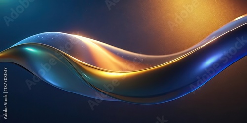 Abstract Blue and Gold Wave Background