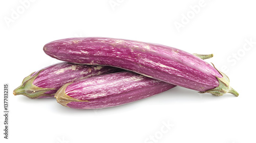 Wallpaper Mural Fresh Japanese Eggplant on White Background Torontodigital.ca