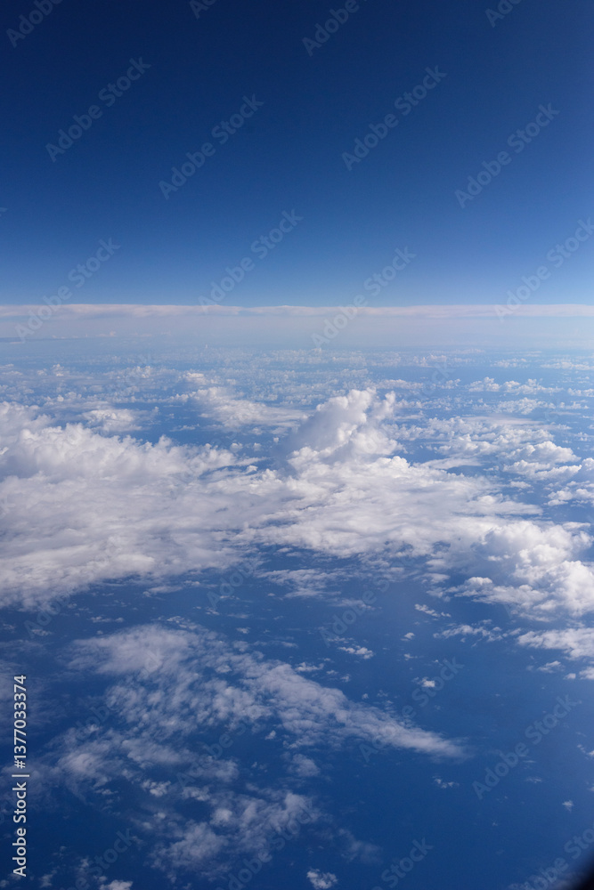 White clouds, blue sky flying into Fiji White clouds, blue sky flying into Fiji
