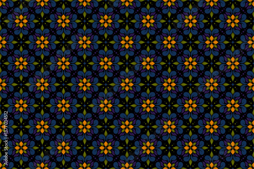 Blue Flower Seamless Pattern