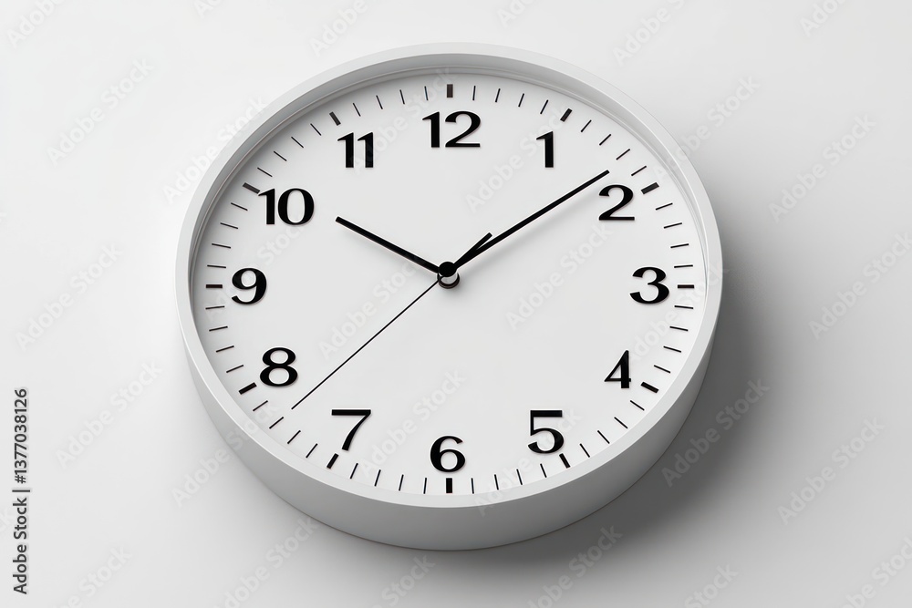 Modern Minimalist Wall Clock with Temperature and Humidity Meter on White Background Modern Minimalist Wall Clock with Temperature and Humidity Meter on White Background