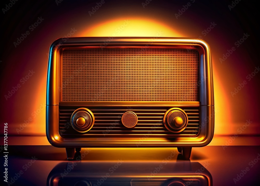 Silhouette of Retro Radio - Vintage Broadcast Communication Clipart