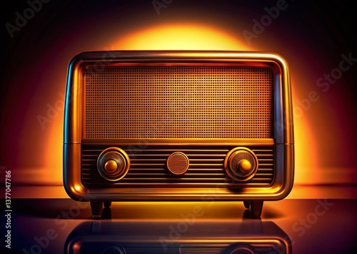 Obraz na płótnie Silhouette of Retro Radio - Vintage Broadcast Communication Clipart w salonie