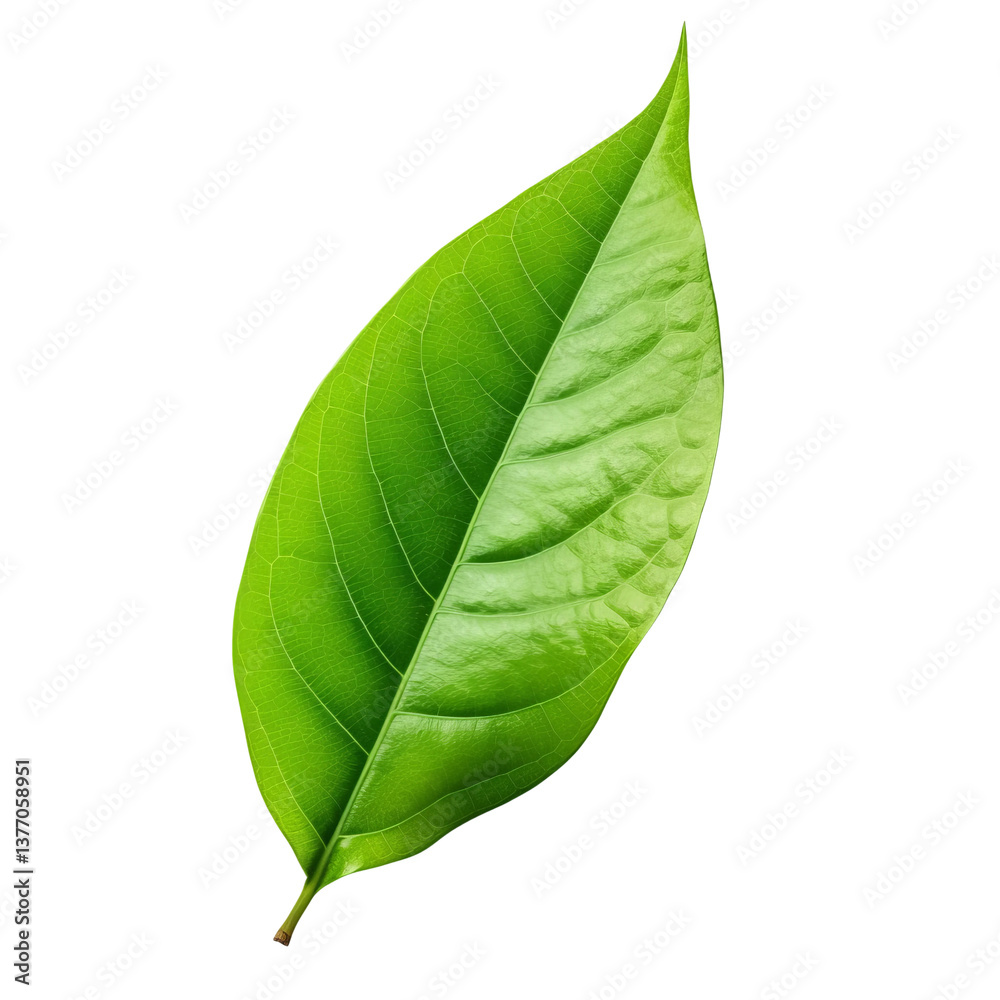 Obraz premium green leaf on white background