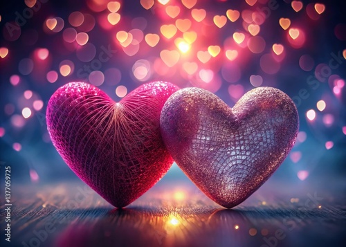 Two Intertwined Hearts: A High-Depth-of-Field Stock Photo of Love and Connection