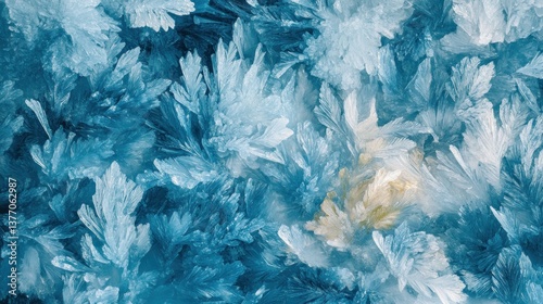 Wallpaper Mural Intricate blue and white crystal formations, close-up view Torontodigital.ca
