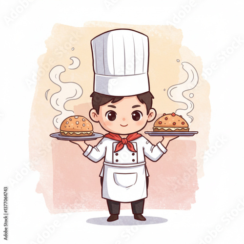 chef holding a tray