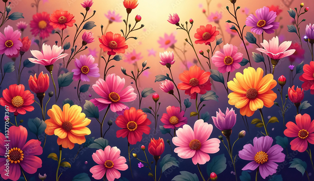 flowers in the garden, Generative AI flowers in the garden, Generative AI