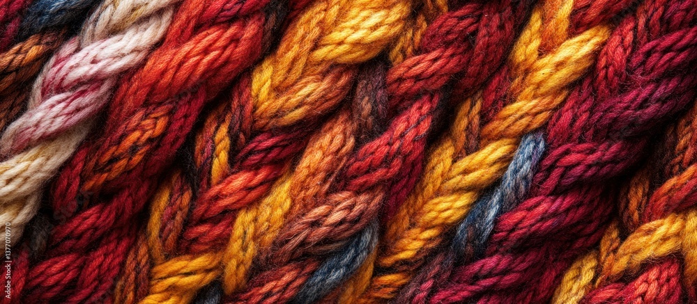 Fototapeta premium Vibrant braided yarn textures
