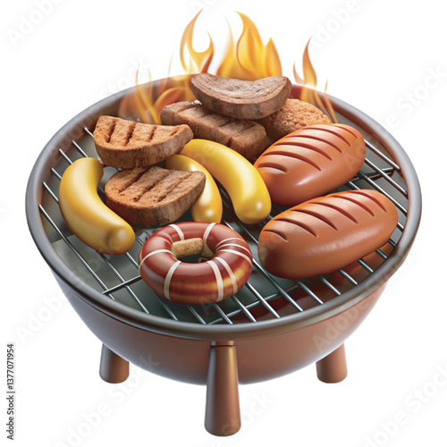 A sizzling barbecue feast on a grill for National Barbecue Day