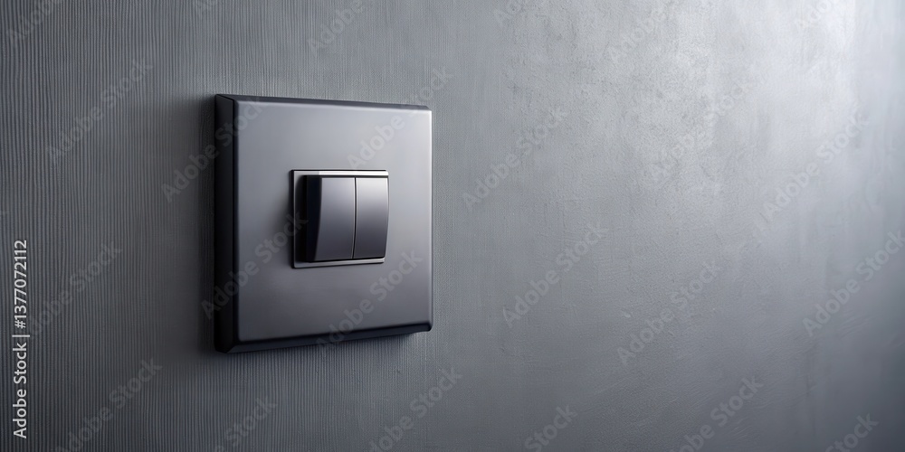 Sleek modern double light switch on textured wall background for interior design inspiration