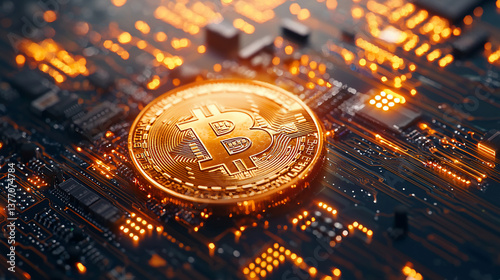 Wallpaper Mural Bitcoin on Circuit Board (11) Torontodigital.ca