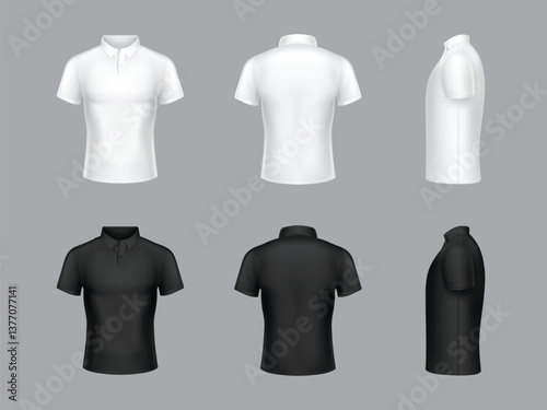 Vector set template of male T-shirts stock illustration
