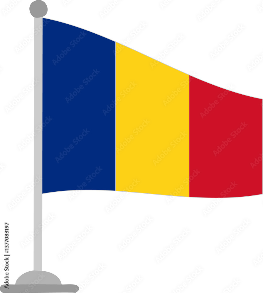 Fototapeta premium romania, flag, country, symbol, europe, icon, button, national, romanian, nation, waving, banner, illustration, patriotism, vector, sign, emblem, 3d, yellow, travel, wind, design, pin, isolated, world