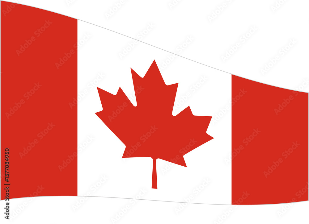 Fototapeta premium canada, flag, maple, country, banner, leaf, symbol, national, icon, nation, vector, illustration, button, wind, design, 3d, sign, red, white, maple leaf, isolated, canadian flag, waving, canada flag