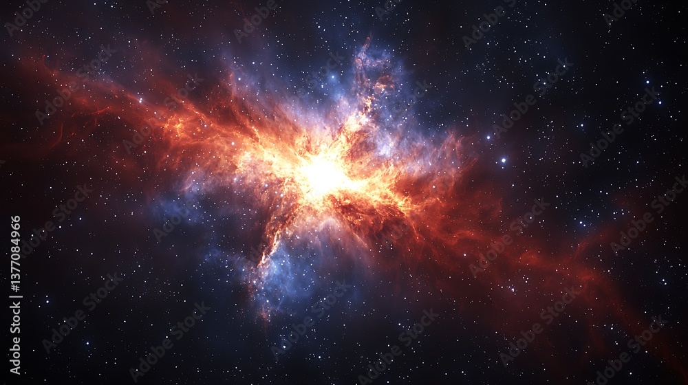 Cosmic Nebula Explosion Colorful Space Background Cosmic Nebula Explosion Colorful Space Background