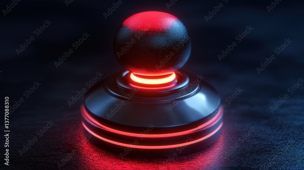 A sleek, modern joystick with a glowing red base, set against a dark background, evoking nostalgia for classic gaming. A sleek, modern joystick with a glowing red base, set against a dark background, evoking nostalgia for classic gaming.