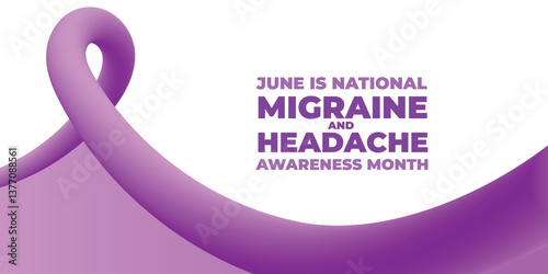 National Migraine and headache awareness month is observed every year in June. banner design template Vector illustration background design.