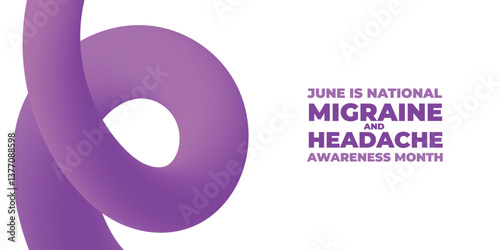 National Migraine and headache awareness month is observed every year in June. banner design template Vector illustration background design.