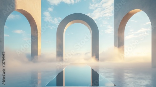 Modern architecture backgrounds white interior openings