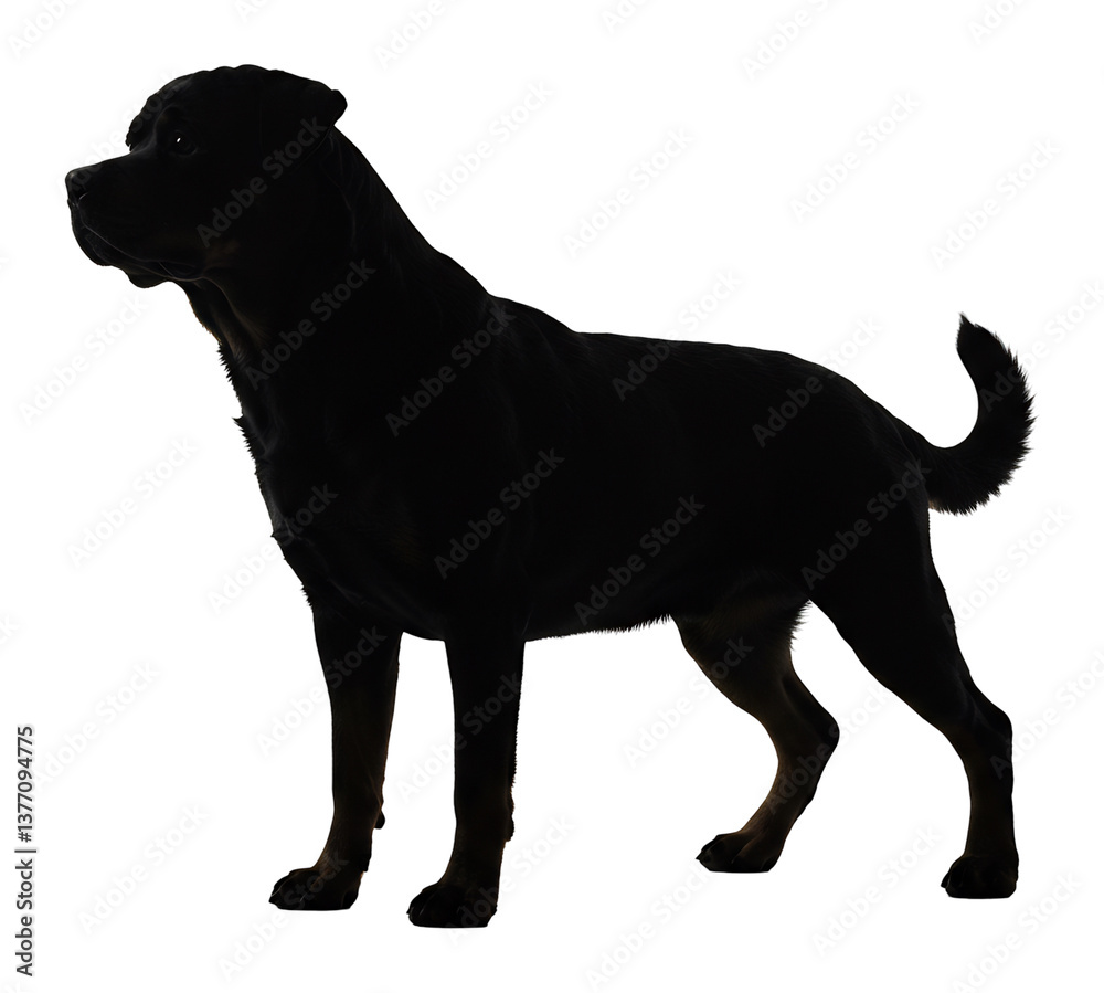 Obraz premium 凛々しい犬シルエット 白い背景