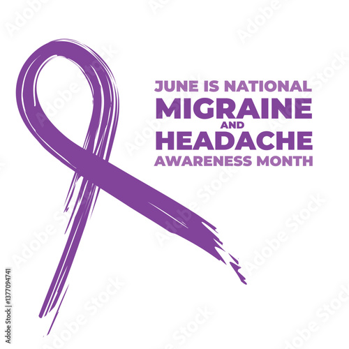 National Migraine and headache awareness month is observed every year in June. banner design template Vector illustration background design.