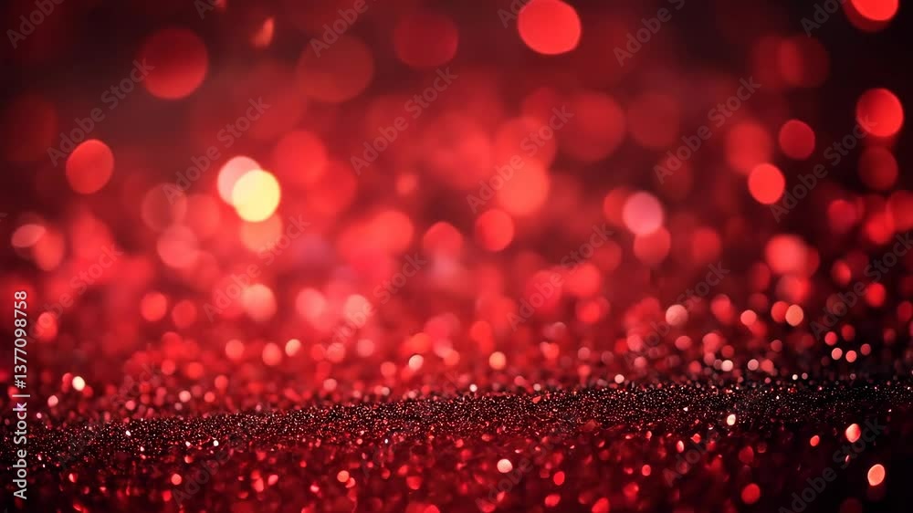 Shimmering red bokeh background creates a vibrant atmosphere for celebrations and festive occasions