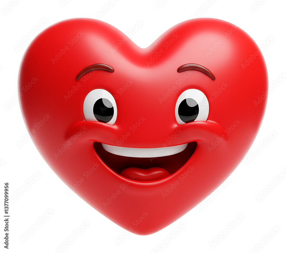 Fototapeta premium 幸せ笑顔ハート 3Dイラスト