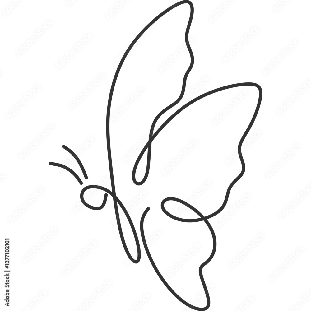 Butterfly Continuous Line Drawing Butterfly Continuous Line Drawing