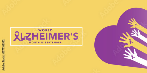 Alzheimer's And Brain awareness Month June. Template for background, banner, card, poster with text inscription. Vector illustration.