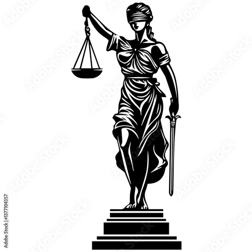 Lady Law Icon Vector, Lady law logo template